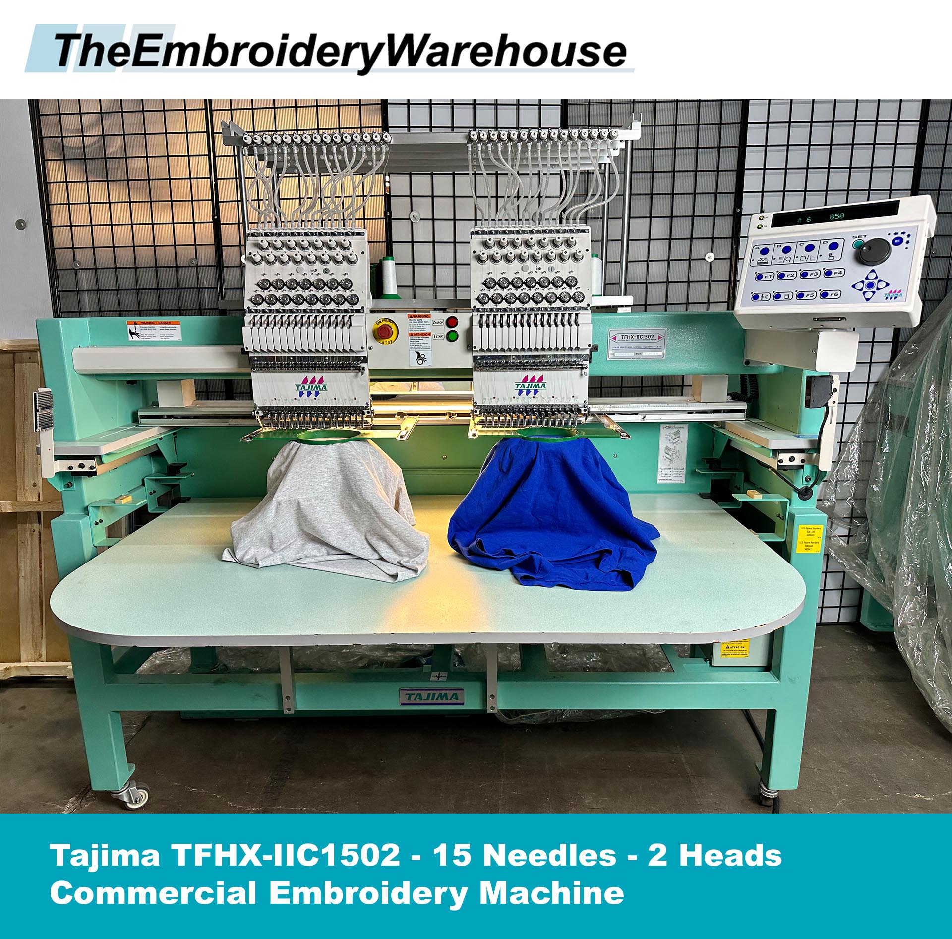 USED Tajima TFHXIIC1502 15 Needles 2 Head Commercial Embroidery